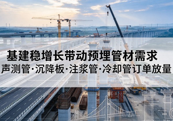 青龙基建稳增长带动预埋监测管材需求，声测管、沉降板、注浆管订单持续放量